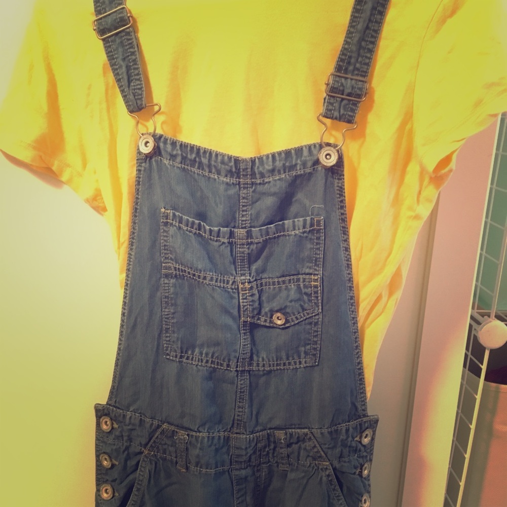 Cotton On Overalls + Yellow Cotton Tee
